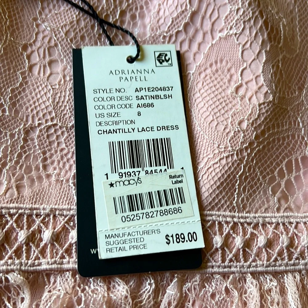 NWT Adrianna Papell Chantilly lace dress, sz 8 - Picture 13 of 14